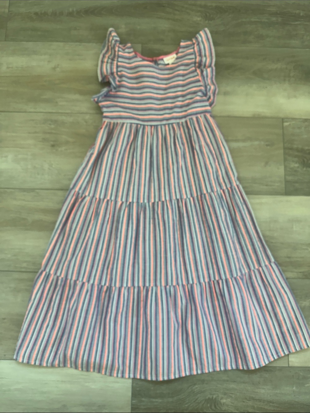 Cat & Jack Girls' Multicolor Stripe Tiered Maxi Dress - Kids size 6